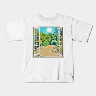 Garden Window View Kids T-Shirt